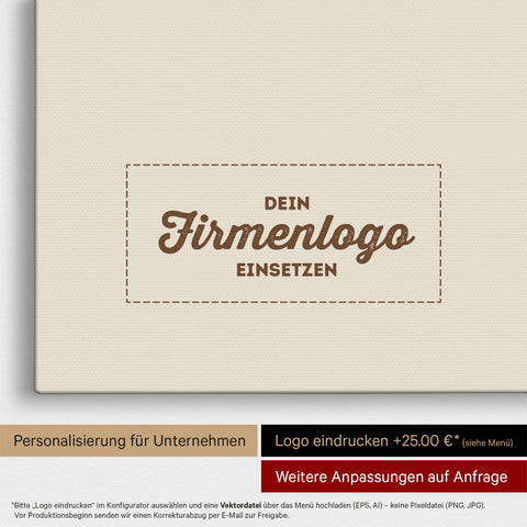 Afrika-Karte als Pinn-Leinwand in Bronze, auf die ein Firmenlogo eingedruckt werden kann und weitere Individualisierungen als Sonderanfertigung vorgenommen werden können