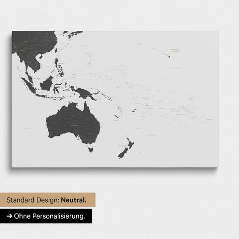 Neutrale Ausführung einer Australien-Karte in Farbe Light Gray ohne Personalisierung