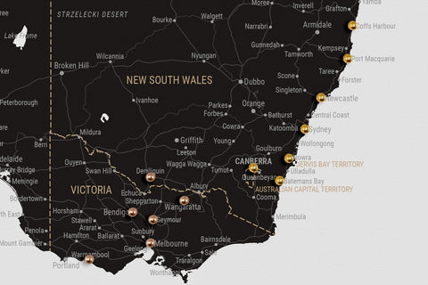Australien-Landkarte als Pinn-Leinwand im modernen Design sorgt für optimale Lesbarkeit