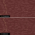 DACH-Karte Leinwand in Bordeaux Rot wahlweise mit oder ohne Straßennetz