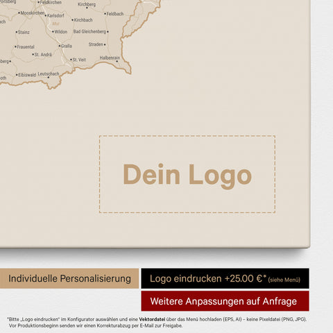 DACH Push Pin Map TRAVEL® – Gold