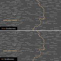 DACH-Karte Leinwand in Light Gray wahlweise mit oder ohne Straßennetz