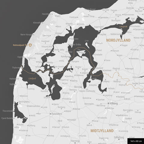 Denmark TRAVEL® Push Pin Map – Dark Gray