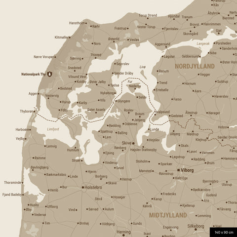 Denmark TRAVEL® Push Pin Map – Desert Sand