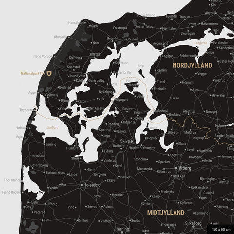 Denmark TRAVEL® Push Pin Map – Light Black