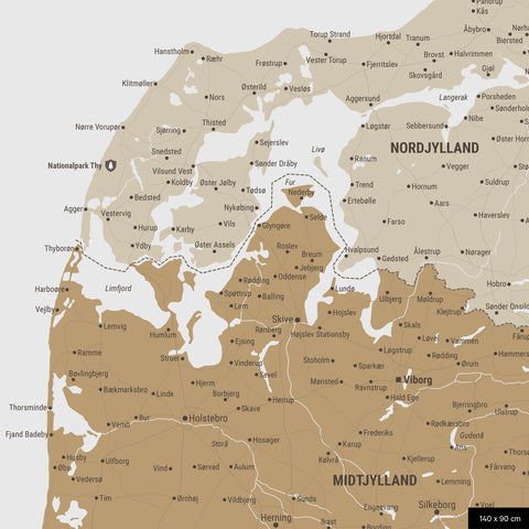 Denmark TRAVEL® Push Pin Map – Multicolor Beige