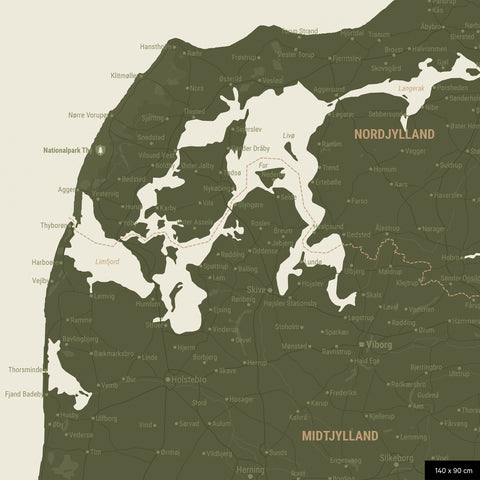 Denmark TRAVEL® Push Pin Map – Olive Green