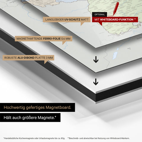 Germany Map TRAVEL® Magnetic Board – Multicolor Atlas