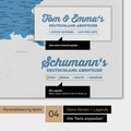 Magnetboard Deutschland-Karte in Blau mit Personalisierung als Logo mit Familiennamen