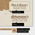 Magnetboard Deutschland-Karte in Bronze mit Personalisierung als Logo mit Familiennamen