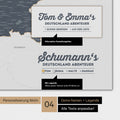 Magnetboard Deutschland-Karte in Denim Blue mit Personalisierung als Logo mit Familiennamen