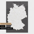Neutrale und schlichte Ausführung einer magnetischen Deutschland-Karte in Dunkelgrau