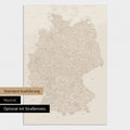 Neutrale und schlichte Ausführung einer magnetischen Deutschland-Karte in Gold