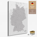 Magnetische Deutschland-Karte in Coolgray (Hellgrau) als Magnetboard zum Pinnen und Markieren von Reisezielen kaufen