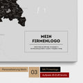 Deutschland-Karte mit Postleitzahlen als Pinn-Leinwand in Light Black mit Eindruck des Firmenlogos