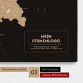 Deutschland-Karte mit Postleitzahlen als Pinn-Leinwand in Sonar Black mit Eindruck des Firmenlogos