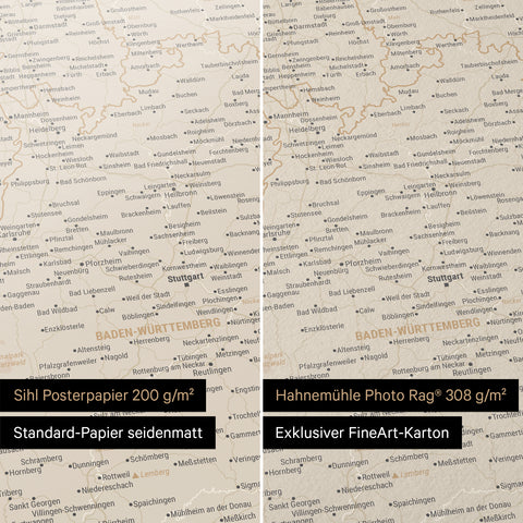 Deutschland-Karte TRAVEL® Premium Poster – Gold