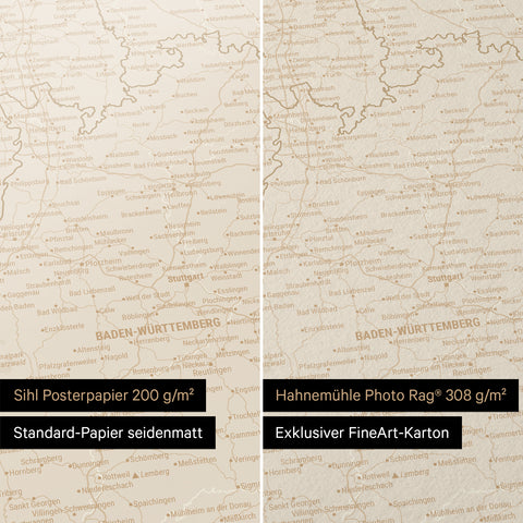 Deutschland-Karte TRAVEL® Premium Poster – Hale Navy (Dunkelblau-Gold)