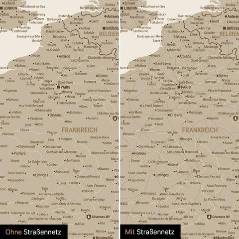 Europe Map TRAVEL® Magnetic Board – Desert Sand (Beige)