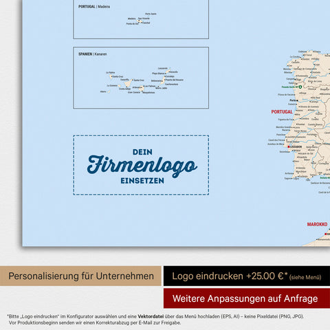 Europa-Karte TRAVEL® Magnet-Poster – Multicolor Classic