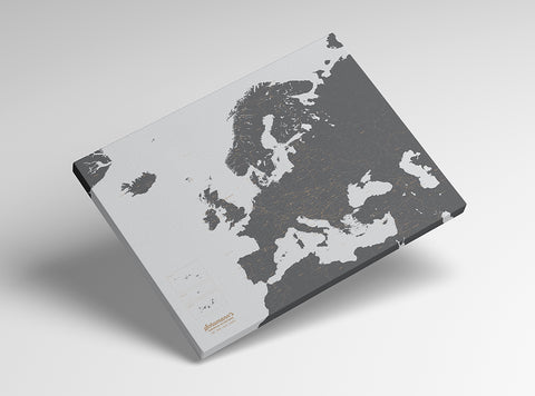 Europakarte als Pinn-Leinwand in Grau