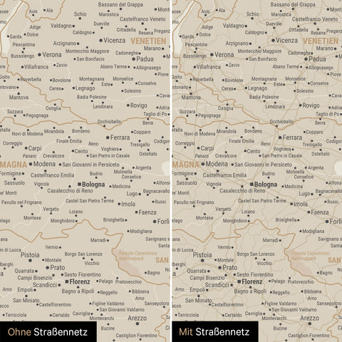 Italy Push Pin Map TRAVEL® – Gold