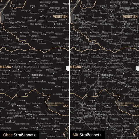Italy Push Pin Map TRAVEL® – Light Black