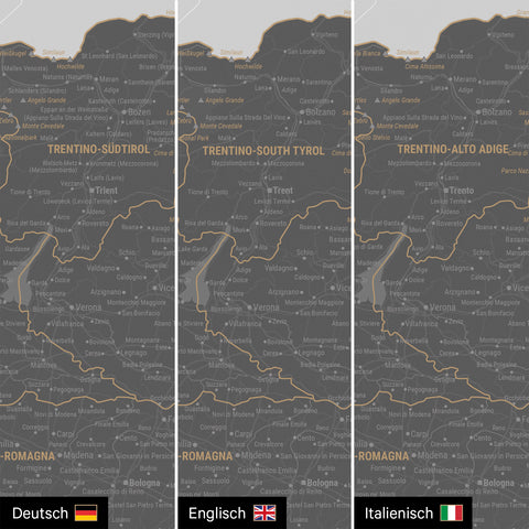 Italy Push Pin Map TRAVEL® – Light Gray