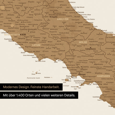 Italy Map TRAVEL® Premium Poster – in 21 Colors
