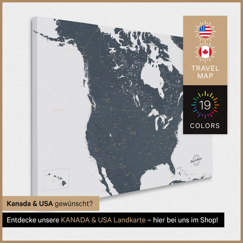 USA Push Pin Map TRAVEL® – Denim Blue