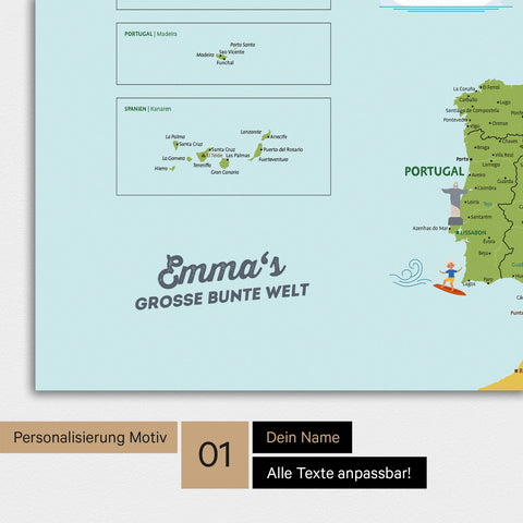 Europa-Karte für Kinder Magnetboard – MINIVENTURES® Classic