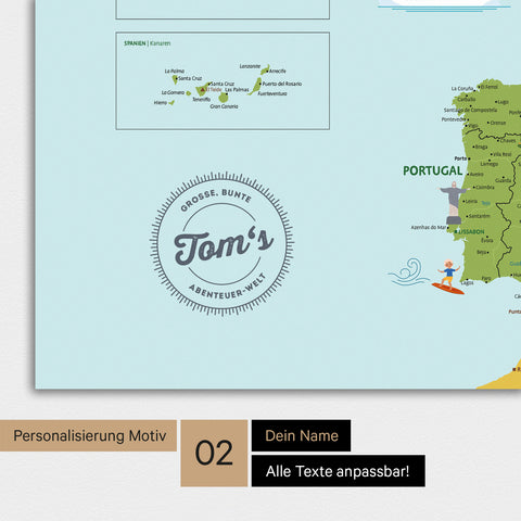 Europa-Karte für Kinder Magnetboard – MINIVENTURES® Classic