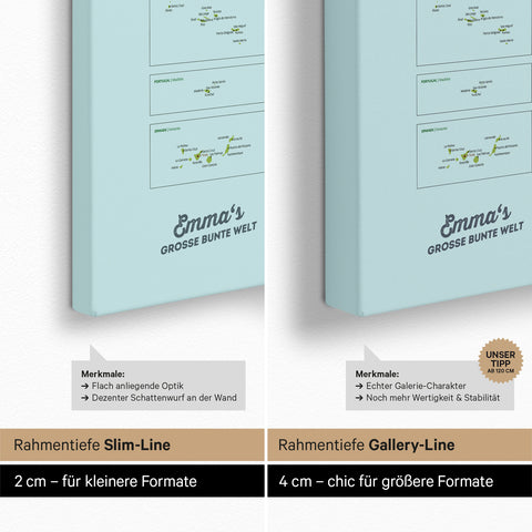 Europa-Karte für Kinder Pinn-Leinwand – MINIVENTURES® Classic