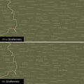 Österreich-Karte Leinwand in Olive Green wahlweise mit oder ohne Straßennetz