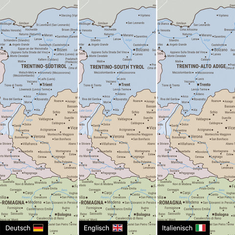 Political Italy Push Pin Map TRAVEL® – Multicolor Atlas