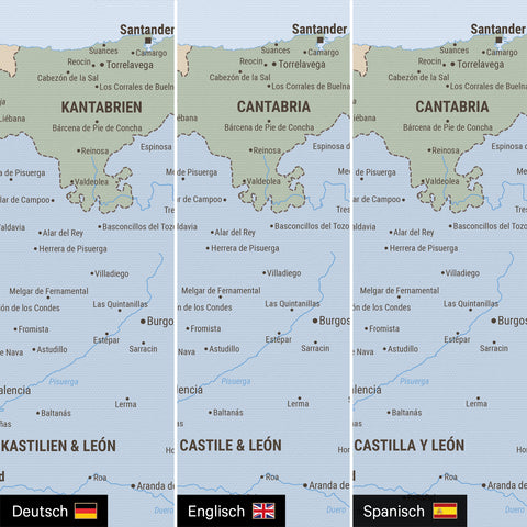 Political Spain & Portugal Push Pin Map TRAVEL® – Multicolor Atlas
