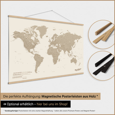 Skandinavien-Karte TRAVEL® Magnet-Poster – in 21 Farben