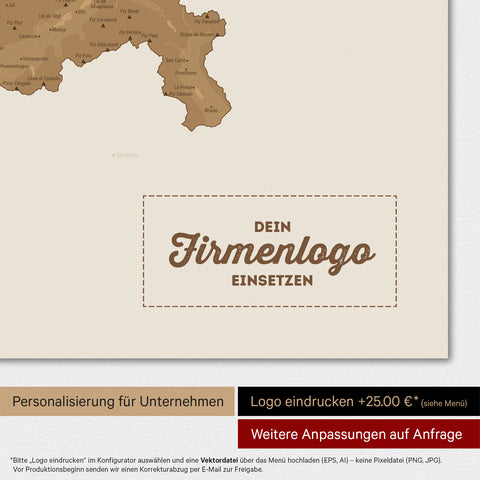 Magnetische Schweiz-Karte TRAVEL® Magnetboard – Bronze