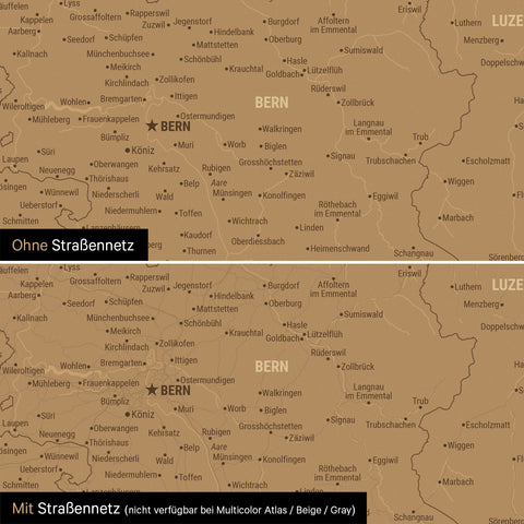 Switzerland Map TRAVEL® Magnetic Poster – in 21 Colors