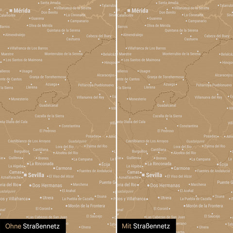 Spanien & Portugal-Karte TRAVEL® Pinn-Leinwand – Sonar Black