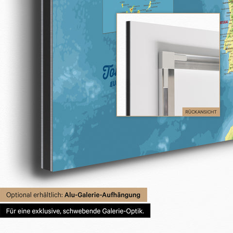 Topographic Europe Map TRAVEL® Magnetic Board – Multicolor Topo