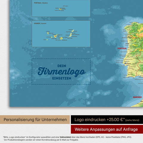 Topografische Europa-Karte TRAVEL® Magnetposter – Multicolor Topo