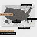 Vielfältige Konfigurationsmöglichkeiten einer USA Amerika Landkarte in Light Gray