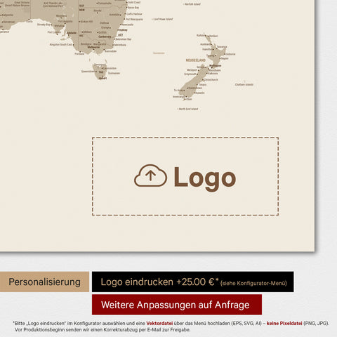 World Map TRAVEL® Premium Poster – Desert Sand