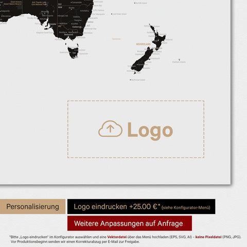 World Map TRAVEL® Premium Poster – Light Black