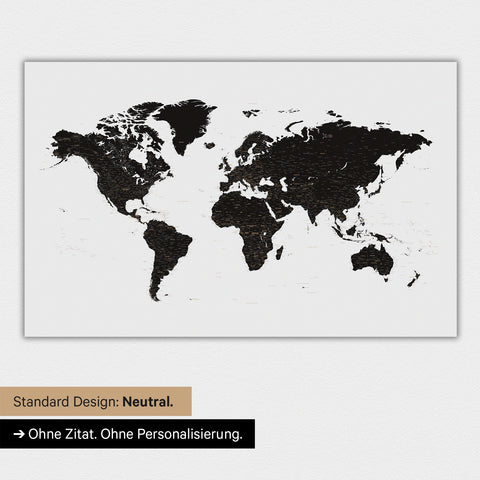 World map in neutral standard design and color Light Black color