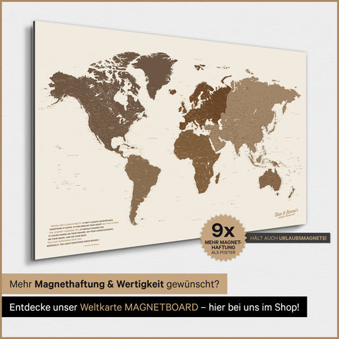 Magnetische Weltkarte TRAVEL® Magnetposter – Multicolor Brown