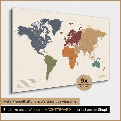 Magnetische Weltkarte TRAVEL® Magnetposter – Multicolor Vivid