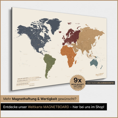 Magnetische Weltkarte TRAVEL® Magnetposter – Multicolor Vivid