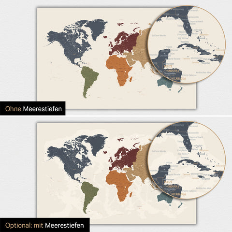 Magnetische Weltkarte TRAVEL® Magnetposter – Multicolor Vivid